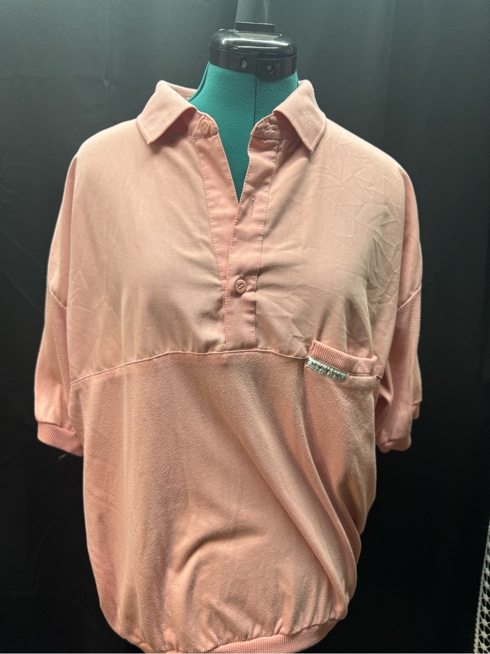 Members Only Vintage Men's Short-Sleeve Polo Shirt in Dusty Pink